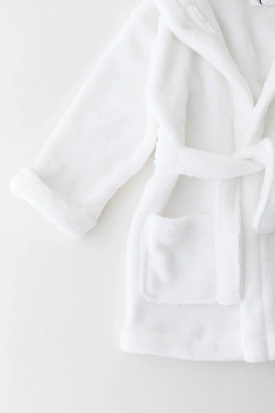 COZY Bear Hooded Dressing Gown Bear Ears - White