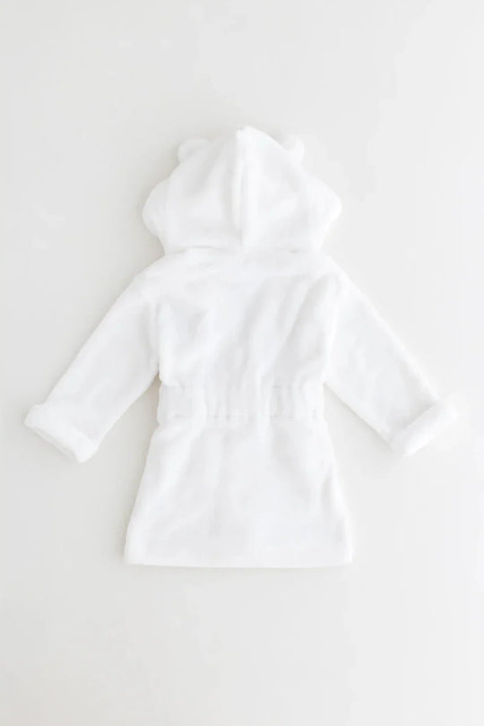 COZY Bear Hooded Dressing Gown Bear Ears - White