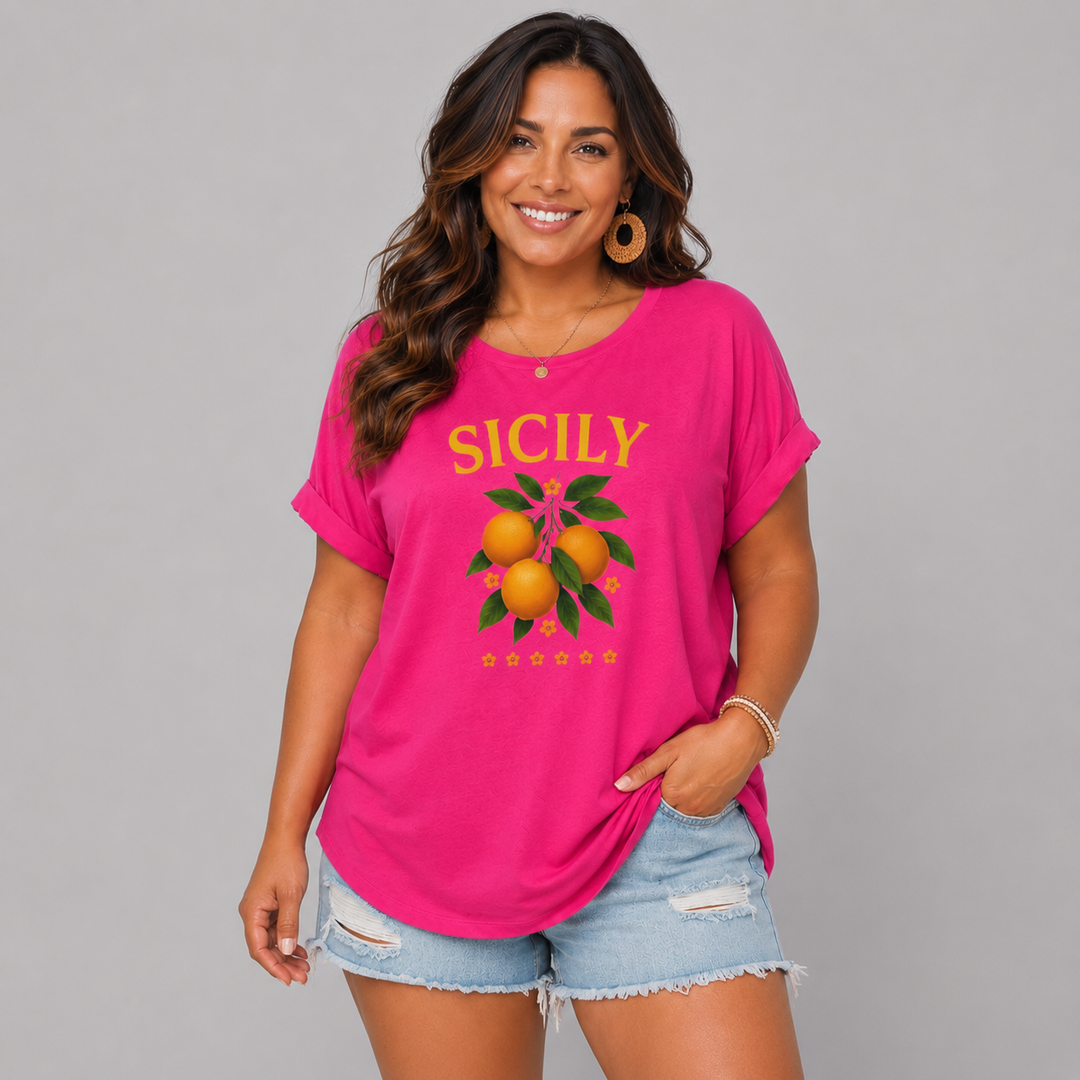 Sicily Dipped Hem T-Shirt