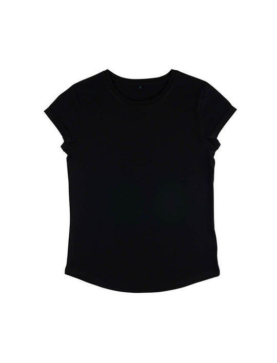 Organic Cotton Rolled Sleeve T-shirt: Womens