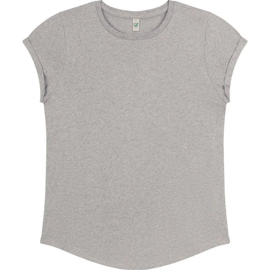 Organic Cotton Rolled Sleeve T-shirt: Womens