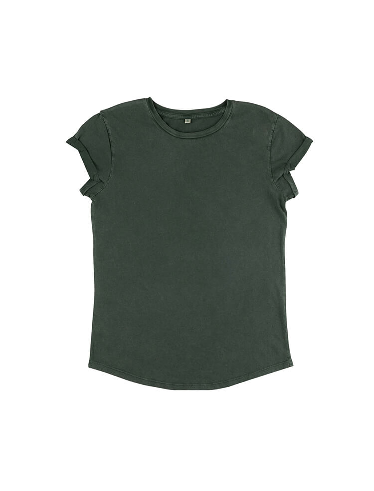 Organic Cotton Rolled Sleeve T-shirt: Womens
