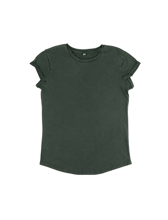 Organic Cotton Rolled Sleeve T-shirt: Womens