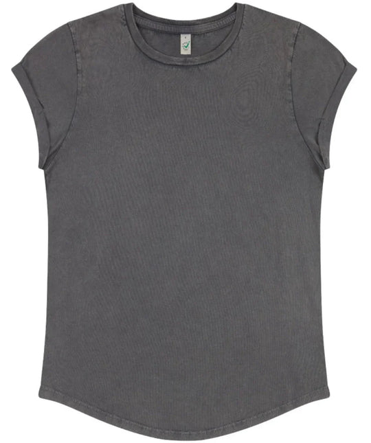 Organic Cotton Rolled Sleeve T-shirt: Womens
