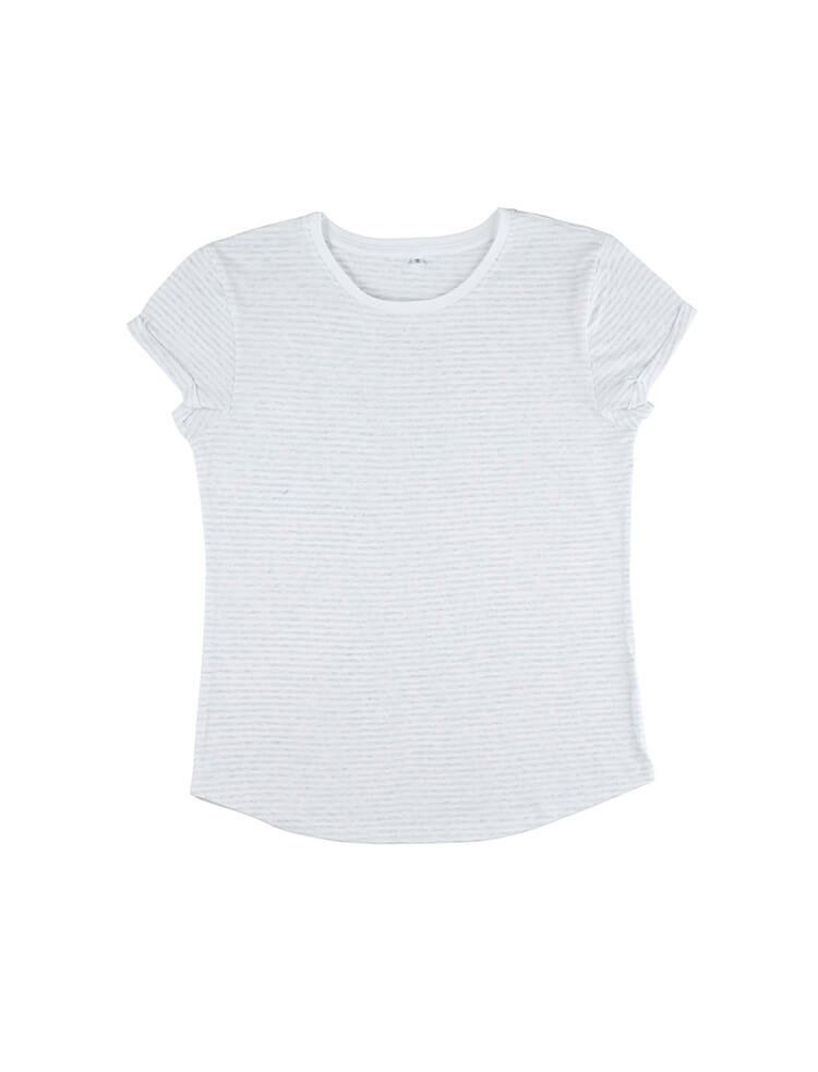 Organic Cotton Rolled Sleeve T-shirt: Womens