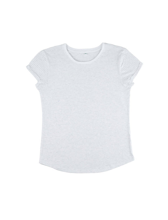 Organic Cotton Rolled Sleeve T-shirt: Womens