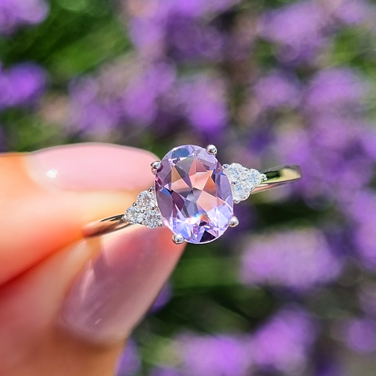 Lavender Amethyst Ring in Sterling Silver