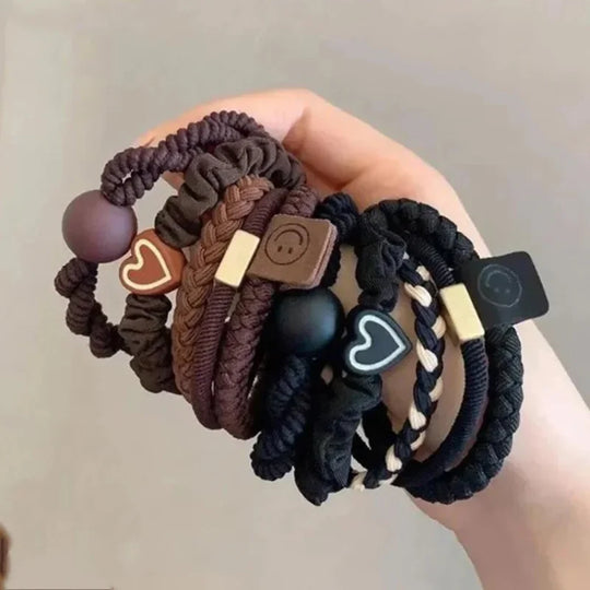 10-Piece Women’s Elastic Hair Ring Set – Soft No-Snag Bands