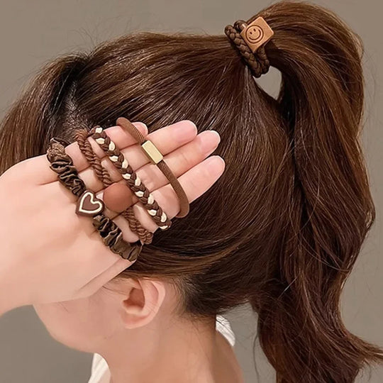 10-Piece Women’s Elastic Hair Ring Set – Soft No-Snag Bands
