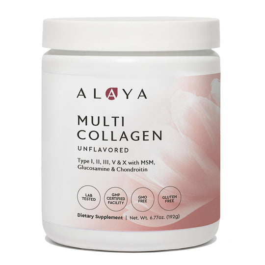 Alaya Multi Collagen Powder – Supports Hair, Skin, Nails &amp; Bone Health | 5 Types Collagen Peptides (20 Servings)