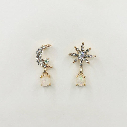 Andromeda Moon and Star Mismatch Earrings