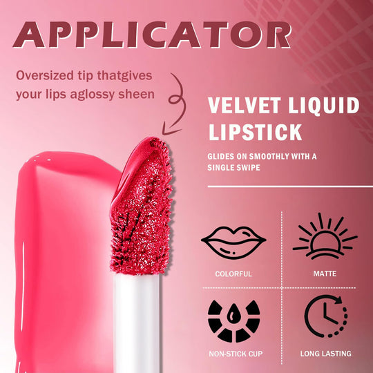 Sulily Pcs Matte Liquid Lipstick – Red, Long-Lasting Velvet Lip Stain | Up to 24H Wear