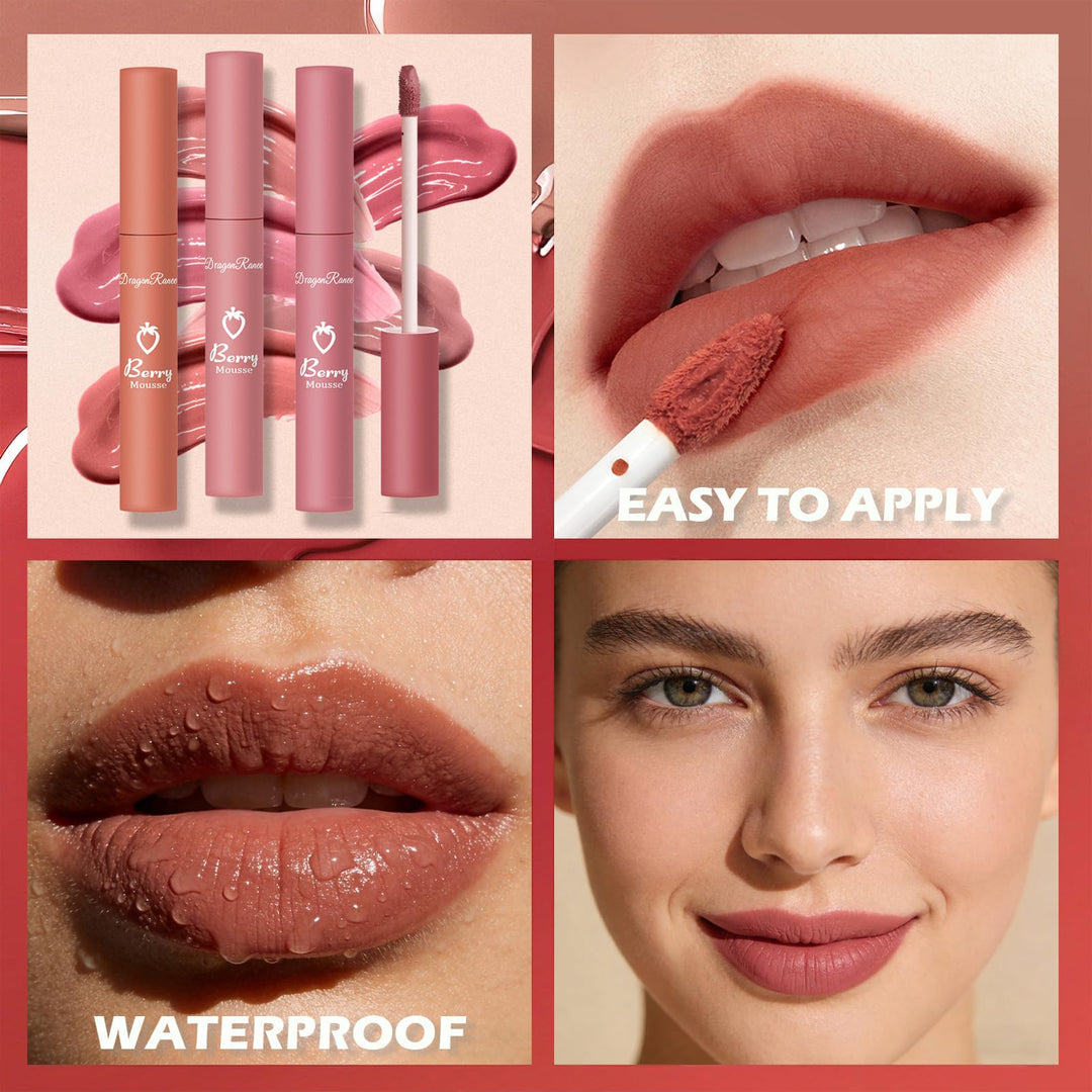 Sulily Pcs Matte Liquid Lipstick – Red, Long-Lasting Velvet Lip Stain | Up to 24H Wear